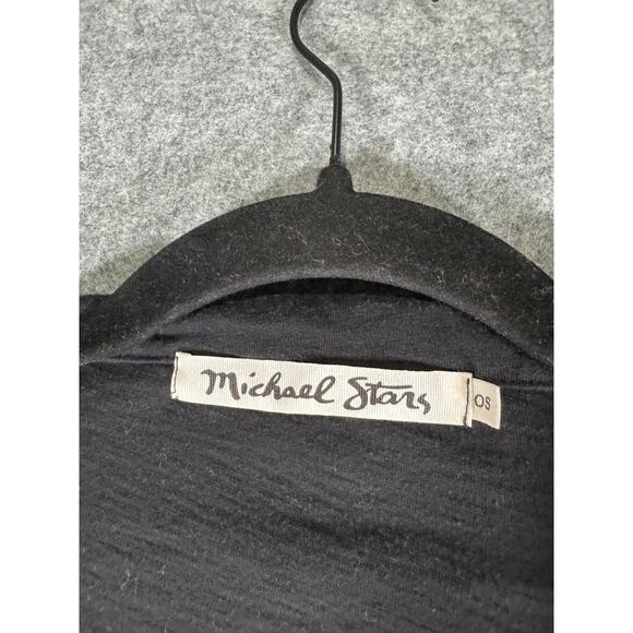 Michaels Stars Blouse Women OS Black Long Sleeve Button Front Relax Vacation - Picture 2 of 7